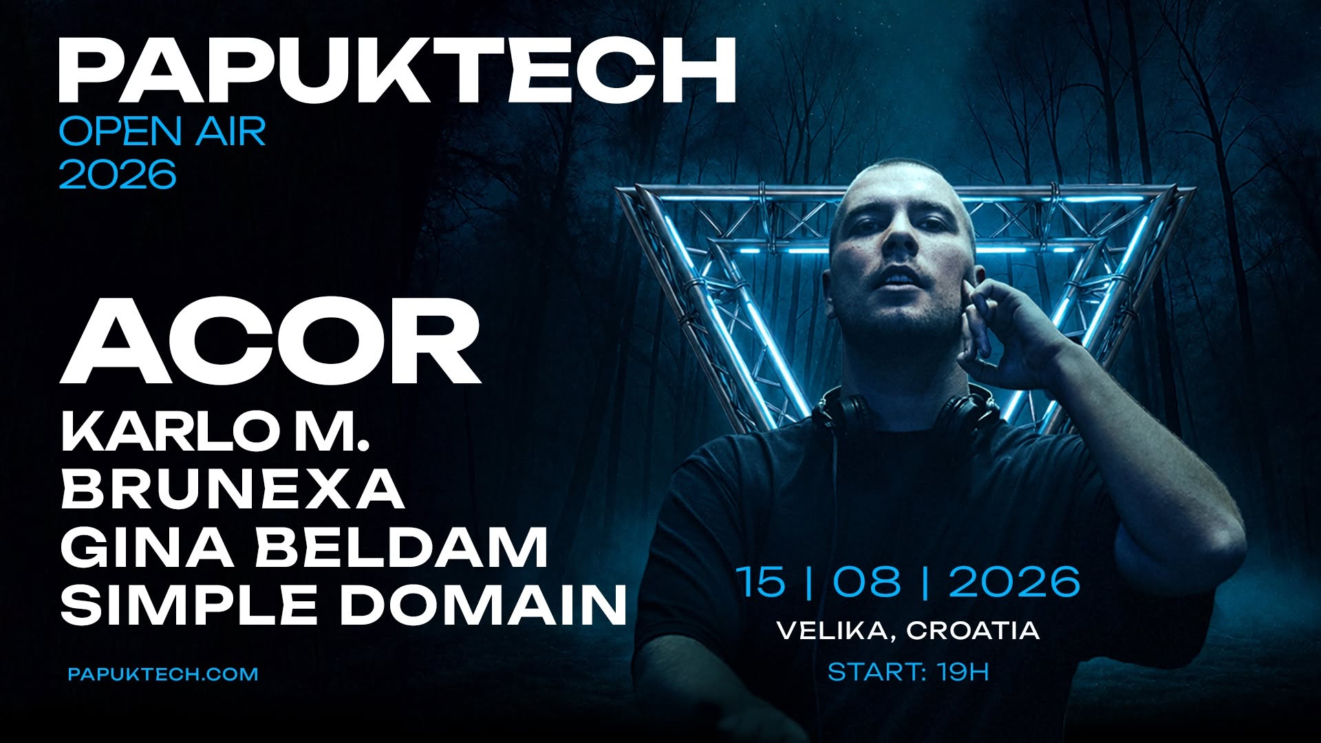 PAPUKTECH Open Air 2026 flyer s potvrđenim lineupom
